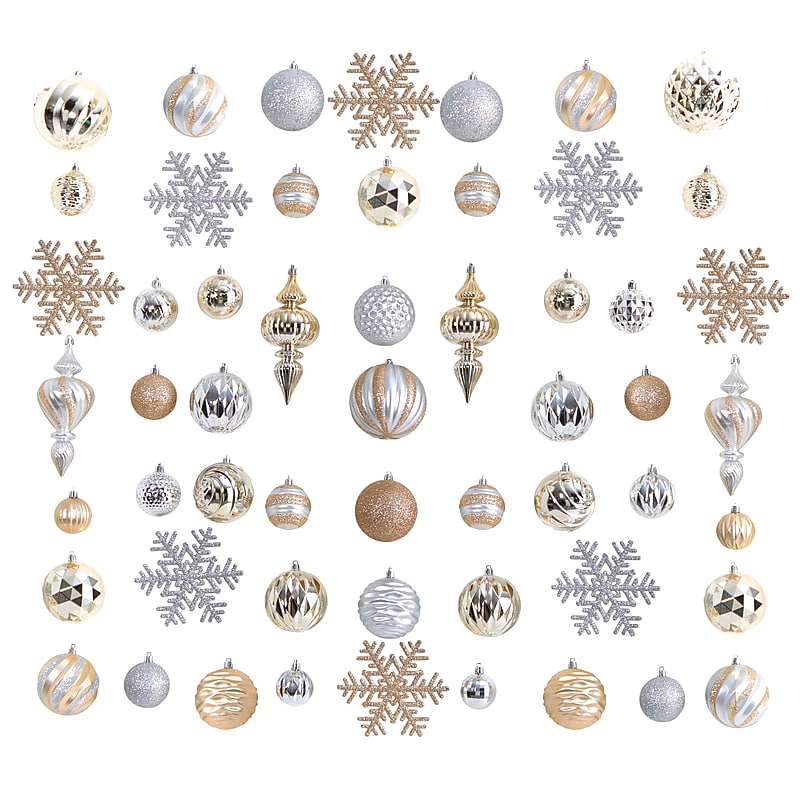 Nearly Natural Holiday Deluxe Shatterproof Christmas Tree Ornament Box Set, 81/Set (D1036) image 1