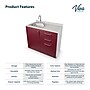 Viva Comfort 36.32'' H x 36" L Exam Room Medical Cabinet with Left Sink, 3-Drawers, Claret (902BASE36LSCL)~#|#~779D5F05-C23A-4CB8-BA4A679DD11084C7_sc7