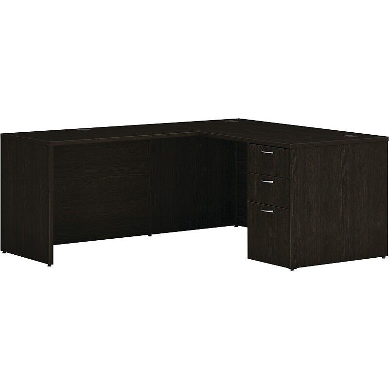 HON Mod 60"W L-Shaped Single-Pedestal Desk, Java Oak (HLPL6072LDESK1BBFJA1) image 1