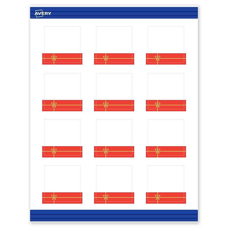 Avery Gold-Red Gift Matte Blank Card, White, 120/Pack (S00-FG6) image 1