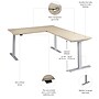 Bush Business Furniture Move 60 Series 60"W L Shaped Adjustable Standing Desk, Natural Elm (M6SL6078NESK)~#|#~77A32FEE-53A2-4109-A248E9B32A497DD4_sc7