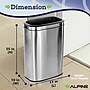 Alpine Industries Stainless Steel Trash Can with Liner, 10.5 Gallon, 2/Pack (ALP470-40L-2PK)~#|#~77A33F61-CFAA-4B14-A4DB7B4C91F39ADD_sc7