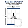 Avery Business Cards, 2.5" x 2.5" , Matte White, 90/Pack (95271)~#|#~77A85C19-66DC-4FDD-8AD8D2939459620F_sc7