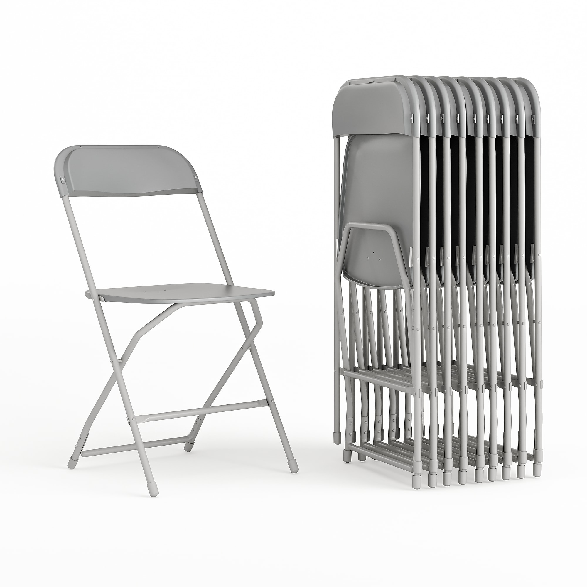 Flash Furniture HERCULES Plastic Folding Chair, Gray, 10/Pack (10LEL3GREY) Sansujyuku sansujyuku.com