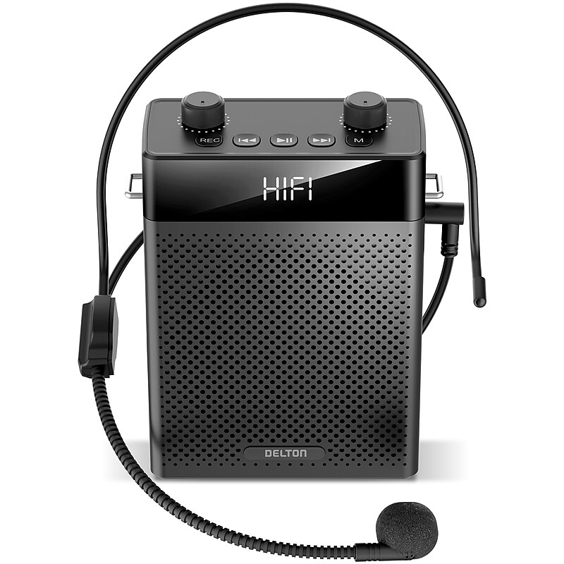 Delton A565 Tour Guide or School Portable Voice Amplifier with Wired Headset Microphone, Black (DVA565) image 1