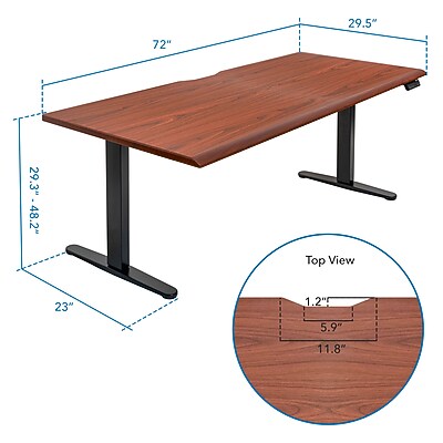 Mount-It! 48.5" Electric Standing Desk Converter for Dual Monitors, Motorized Sit Stand Electric Desk Riser with USB Port & Device Slot, Keyboard Tray, Adjustable Height Ergonomic Workstation, Black - Thumbnail 3