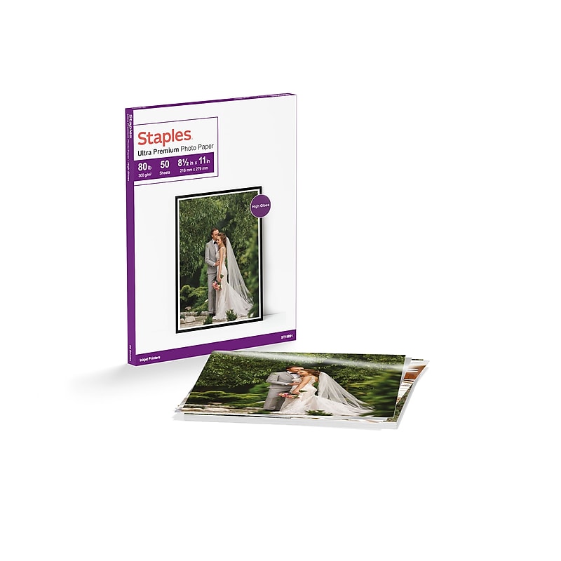Staples Ultra Premium Glossy Photo Paper, 8.5"W x 11"L, 50/Pack (19891-CC) image 1