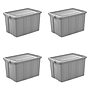 Sterilite 120 Quart Tuff1 Tote with Snap-on Lid, Plastic, Cement, 4/Carton (16796A04CT)~#|#~77C5267B-FD8D-477E-B3DEE13E6C53FD9A_sc7
