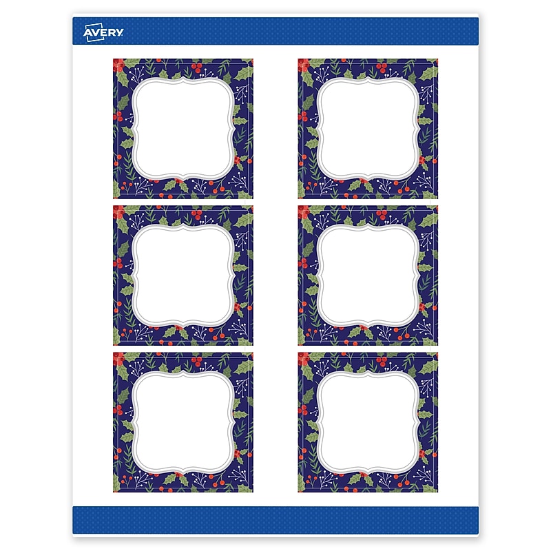 Avery Square Multipurpose Labels, 3" x 3", White, 60/Pack (19479370617) image 1