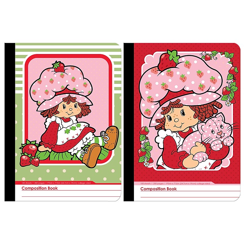 Inkology Strawberry Shortcake 1-Subject Composition Notebooks, College Ruled, 100 Sheets, Assorted Colors (INK-46796-12PDQ) image 1