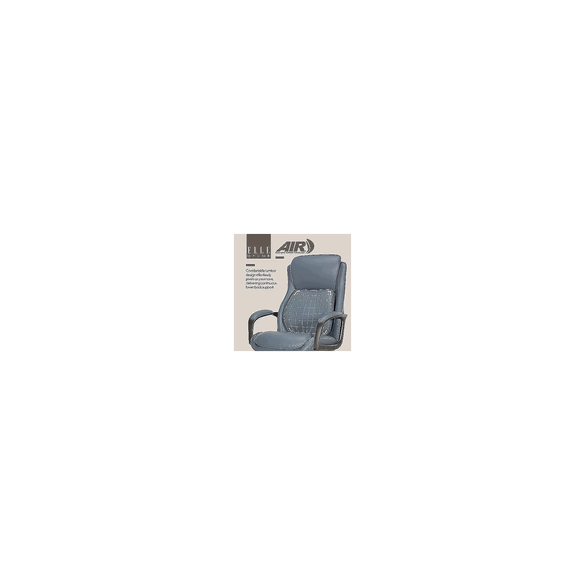 Elle Decor Rivendell AIR Lumbar Ergonomic Faux Leather Swivel Executive Chair, Blue (60124-BLU) Sansujyuku sansujyuku.com
