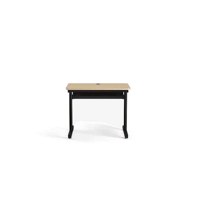 VersaDesk 36"W Basic Computer Table, Maple/Black (BCT3624-BM) image 1