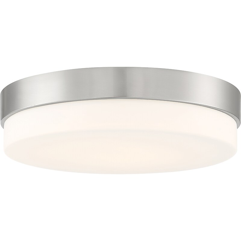 Viribright Roma 1-Light LED Flush Mount, Brushed Steel (220006) image 1
