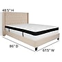 Flash Furniture Riverdale Tufted Upholstered Platform Bed in Beige Fabric with Memory Foam Mattress, Queen (HGBMF35)~#|#~77CCE34D-DBE2-4C65-9002645EDE532DE6_sc7
