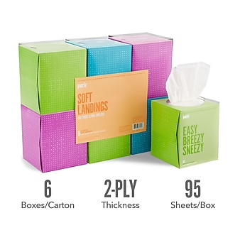 Perk™ Ultra Soft Standard Tissue, 2-Ply, 95 Sheets/Box, 6 Boxes/Pack (PK57779)