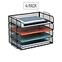 Mind Reader Metal Side Loading Stackable Letter Tray, Letter Size, Black (DSTACK4-BLK)~#|#~77CF051B-49C5-4F70-B03B6B04DE8FA728_sc7