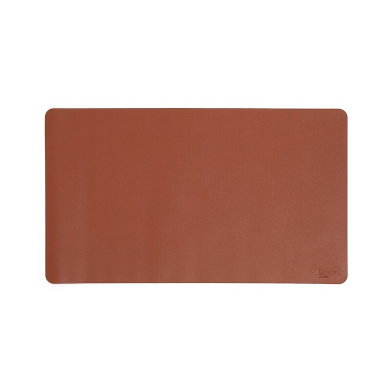 Smead Small Vegan Leather Anti-Slip Desk Pad, 23.6" x 13.7", Brown (64837) image 1