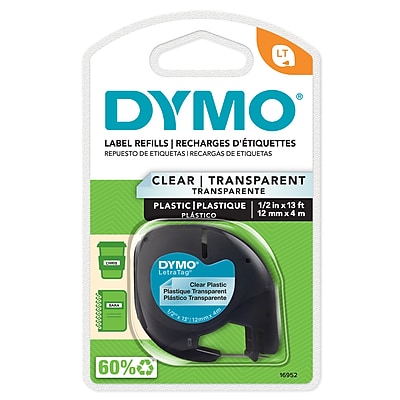 thumbnail image 2 of Hehua Clear Label Maker Refills Compatible For Dymo LetraTag Refills 12mm X 4m 16952 S0721530 Clear Transparent Plastic Label Tape For Dymo LetraTag LT-100H LT-100T Plus LT-110T QX50 2000 XR, 6 2 of 10
