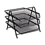Mind Reader 3-Tier Stackable Paper Desk Tray Organizer, Metal Mesh, Black (3TPAPER-BLK)~#|#~77D5FD26-EA12-4777-9B314EAC4D57D3B2_sc7
