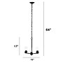 Lalia Home 3-Light 15" Classic Clear Glass and Metal Hanging LED Pendant Chandelier, Restoration Bronze (LHP-3012-RZ)~#|#~77DF61D3-0426-4D36-A17E2372F51D4F33_sc7