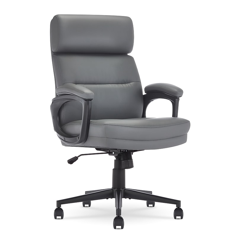 Serta Comfort Ergonomic Bonded Leather Swivel Executive Chair, Gray (CHR10130C) image 1
