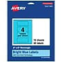 Avery Printable Rectangle Multipurpose Labels, 2" x 5", Bright Blue, 40/Pack (94241)~#|#~77F35690-6A23-49B8-8D4D41400262115C_sc7