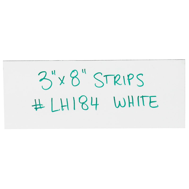 Warehouse Magnetic Strip Labels, 3" x 8", White, 25/Carton (LH184) image 1