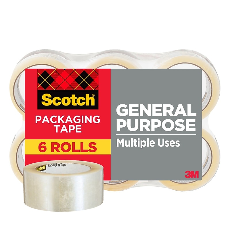 Scotch Shipping Packing Tape, 1.88" x 109 yds., Clear, 6 Pack (3350L-6) image 1