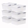 Iris WeatherPro 30.6 Quart Storage Bin with Latching Lid, Plastic, Clear, 6/Carton (270016/110411CT)~#|#~77F9DC79-F2BE-4DED-83D5E26BB659A218_sc7