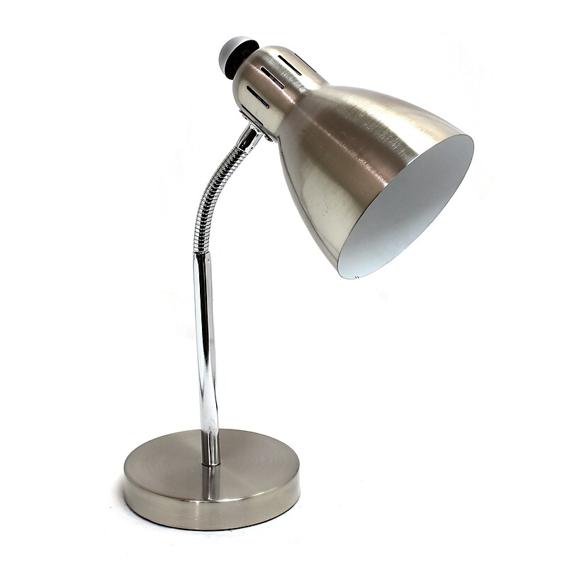 Simple Designs Semi-Flexible LED Desk Lamp, 16", Brushed Nickel (LD1037-BSN) image 1