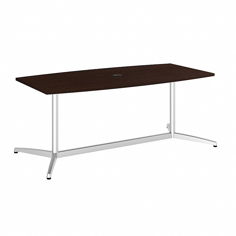 Bush Business Furniture 72"W x 36"D Boat Shaped Conference Table, Mocha Cherry/Silver (99TBM72MRSVK) image 1