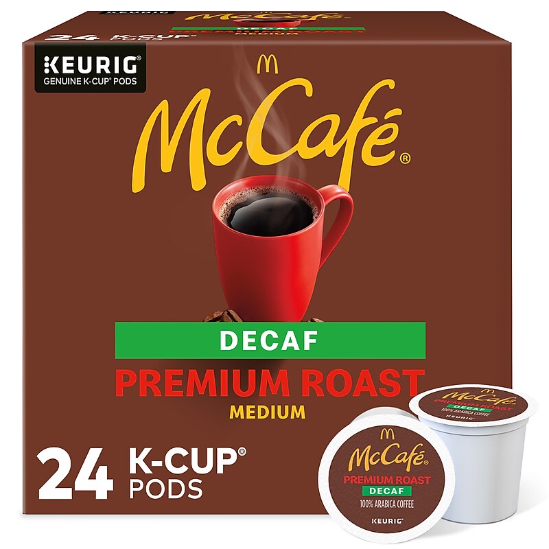 McCafe Premium Roast Decaf Coffee Keurig® K-Cup® Pods, Medium Roast, 24/Box (5000358125) image 1
