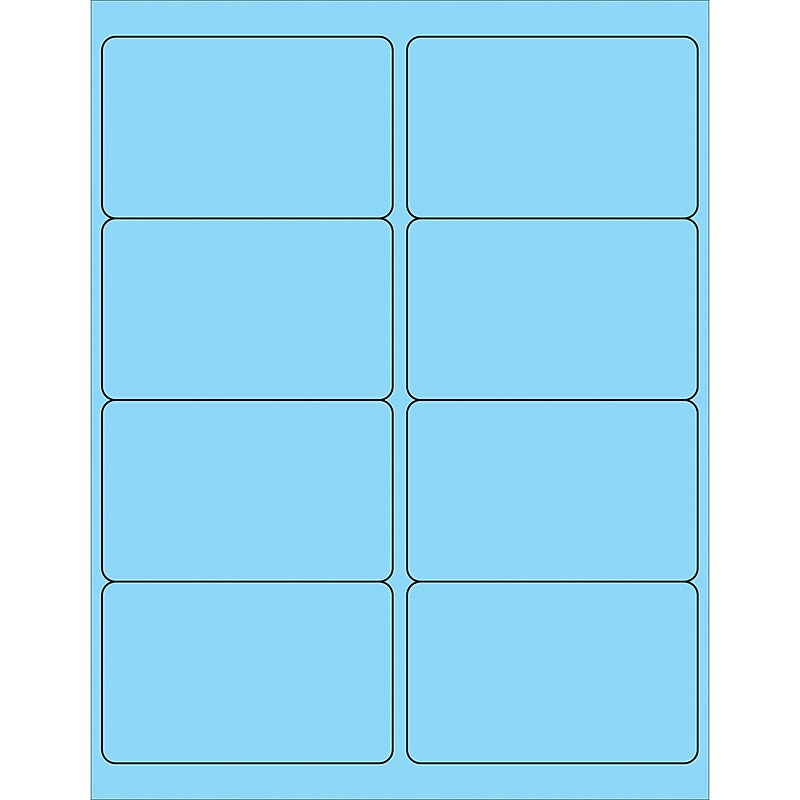 Tape Logic Rectangle Laser Labels, 4" x 2 1/2", Pastel Blue, 800/Case (LL179BE) image 1