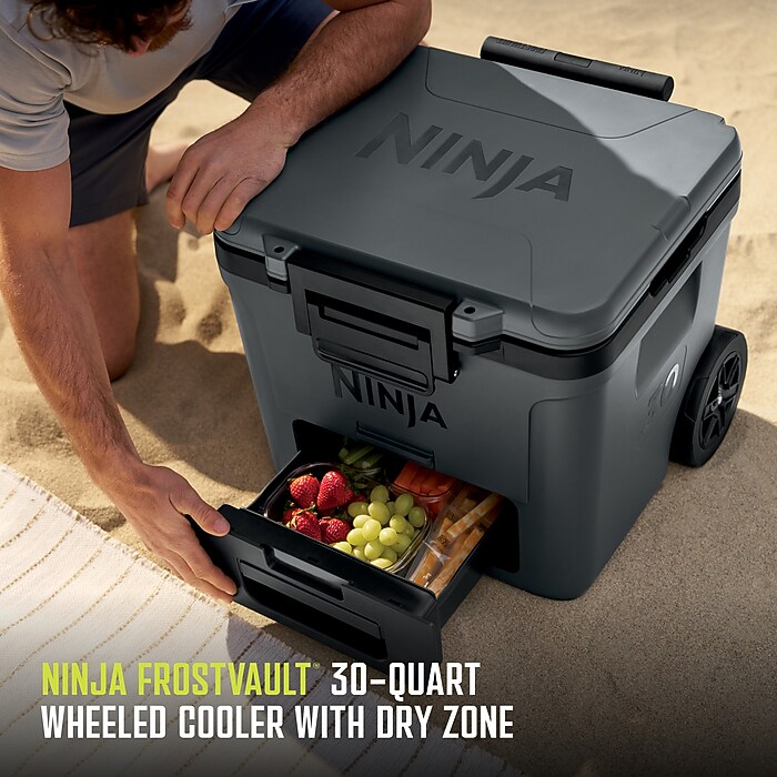 Ninja FrostVault 30-Qt. Wheeled Cooler with Cold Dry Zone