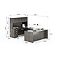 Boss Office Products 71"W U-Shaped Executive Desk with Box/Box/File Storage Pedestal and 4 Door Hutch, Driftwood (GROUPA5-DW)~#|#~7816398A-610A-4362-B17CBA57EC980E61_sc7