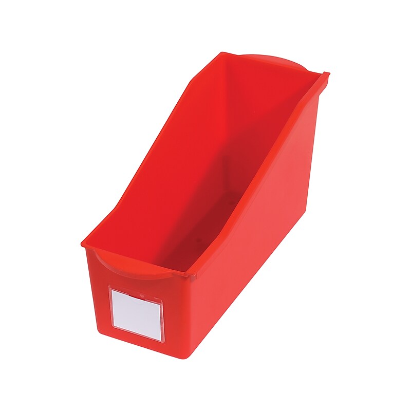 Deflect-O Polypropylene Book Bin, 7.35" x 5.34" x 14.2", Red (39508RED) image 1