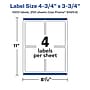 Avery Laser/Inkjet Rectangle Multipurpose Labels, 4.75" x 3.75", White, 1000 Labels/Box (94254)~#|#~781E628D-C2E8-4D4F-A8F8D060CC6629F6_sc7