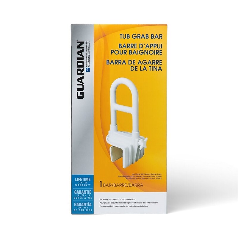 Guardian Signature Bathtub Grab Bars, 11" L, White, 3/Pack (G98006) image 1