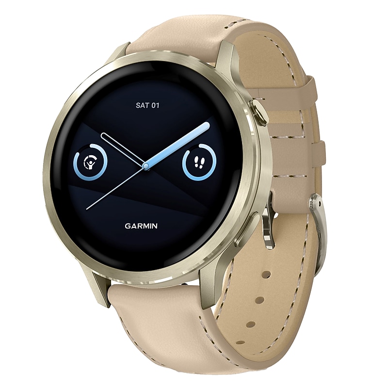 Garmin Venu 4 Fitness Smartwatch, GPS, 41mm, Bone Leather Band (010-03013-03) image 1