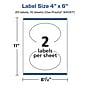 Avery Laser/Inkjet Oval  Waterproof Multipurpose Labels, 6"  Dia, White, 20/Pack (94057)~#|#~782D2367-49F9-4C00-8C7B850CDA5A1C5C_sc7