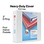 Staples Heavy Duty 3" 3-Ring View Binders, D-Ring, White, 4/Pack (56265CT/24693CT)~#|#~782DC9E0-242A-4487-933799C2E722BC4F_sc7