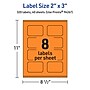 Avery Laser/Inkjet Multipurpose Decorative Edge Labels, 2" x 3", Bright Orange, 320/Pack (94267)~#|#~7839C472-F8CD-47EE-AFC56FA945364F7F_sc7