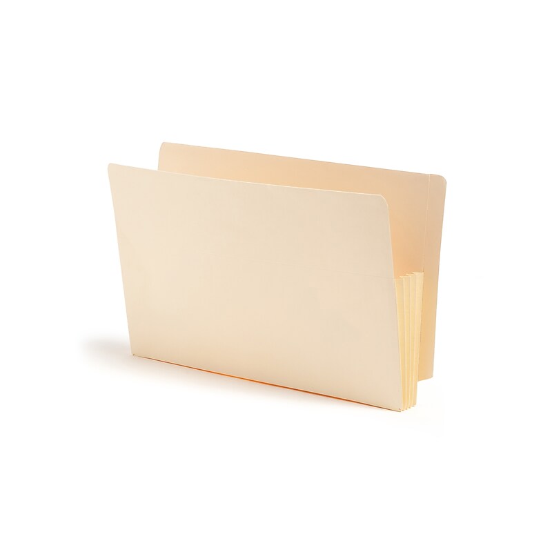 Smead Recycled Reinforced File Pocket, 3" Expansion, Legal Size, Manila, 10/Box (76164) image 1