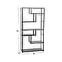 Household Essentials Jamestown 65" 6-Shelf Bookcase, Black Oak/Black Laminate/Steel (8181-1)~#|#~783DAFBA-0EC1-49D3-B111311C66E39232_sc7