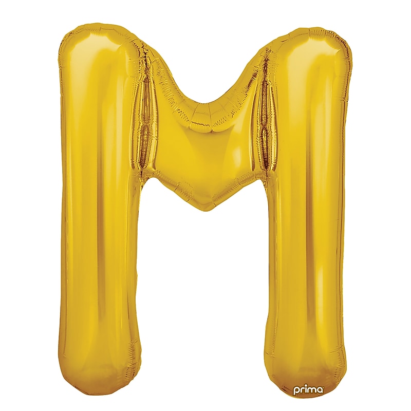 Party City 16" "M" Foil Balloon, Gold, 2/Pack (AM60050226-19) image 1