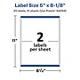 Avery Laser/Inkjet Multipurpose Labels, 8.125" x ", Glossy White, 20/Pack (94259)~#|#~784009B4-B365-4A72-B218EA3B60CD567F_sc7