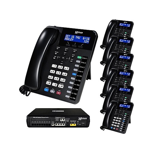 XBLUE X16 Plus 6Line Corded Conference Telephone Bundle, Black