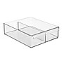 iDESIGN Medium Stackable Plastic Storage Bin With Divider, Clear (70044)~#|#~7840E9F2-C0DA-4879-ABB41814655A755D_sc7