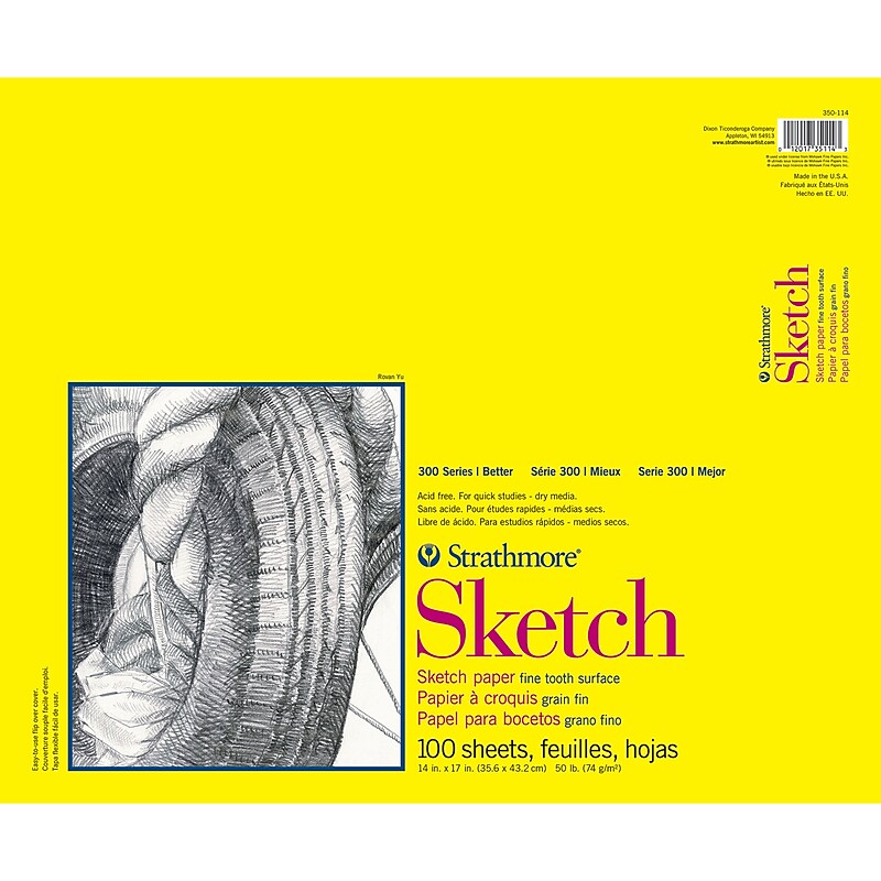 Strathmore 300 Series 14" x 17" Drawing Sketch Pad, 100 Sheets/Pad (STT3501141) image 1