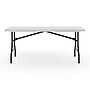 Staples 6' x 29.5" Heavy Duty Plastic Folding Table, White Granite (62109)~#|#~7845EBB0-2941-429D-9B03976B1D6770D3_sc7